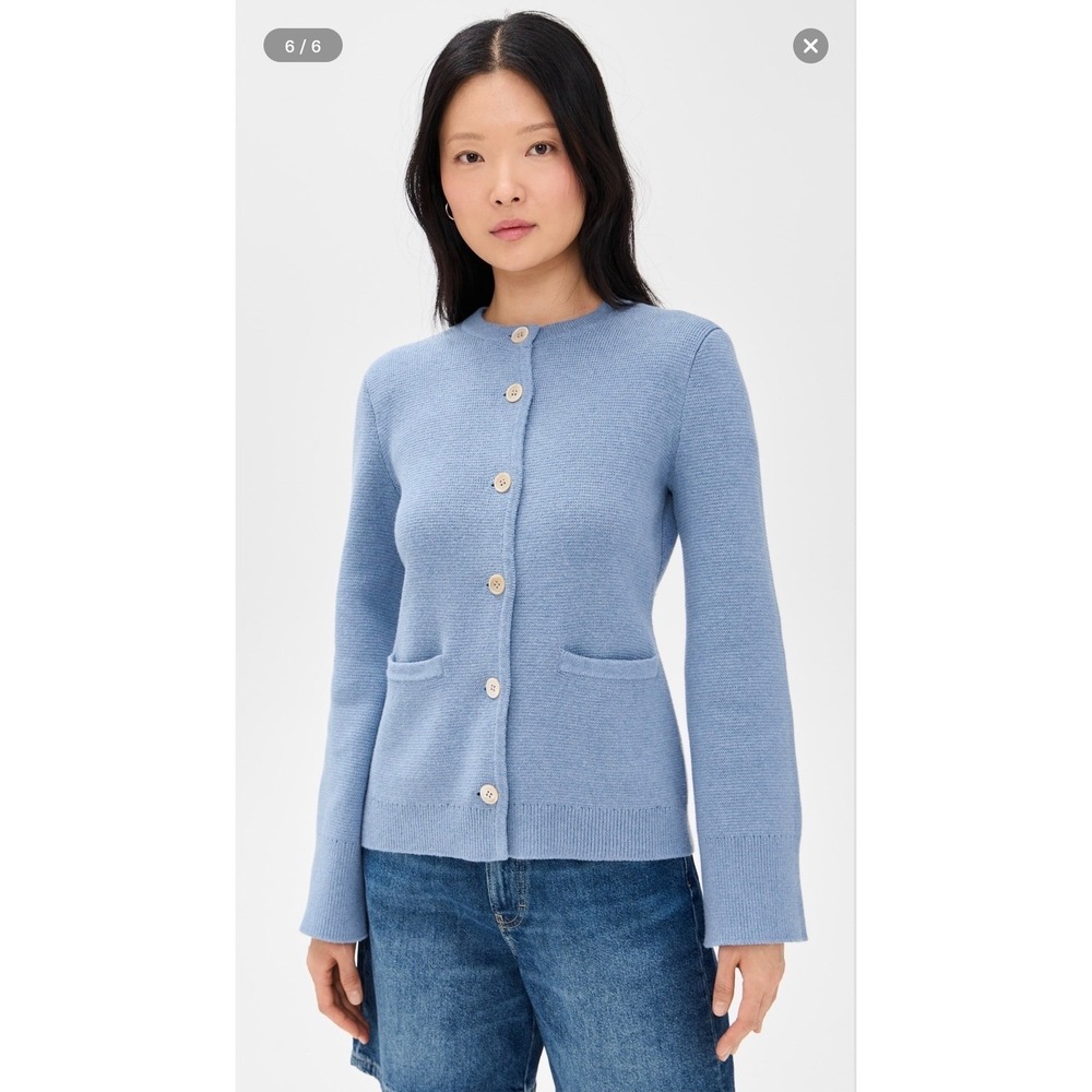 Alex Mill Provence Sweater Jacket Dolly Blue Button Size M NWOT Pristine - Picture 4 of 14